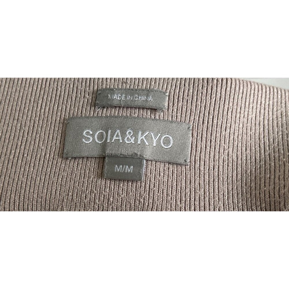 Soia & Kyo High-Waist Wide-Leg Lounge Pants Size Med Dusty Pink Pull-up - Picture 4 of 6